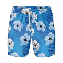 Summer Men’s Blue Floral Short Sleeve Shirt Summer Men’s Blue Floral Short Sleeve Shirt